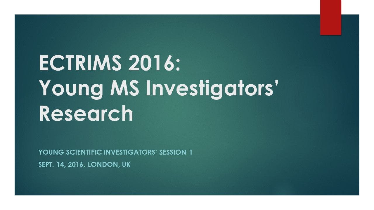ECTRIMS 2016: Young MS Investigators’ Research