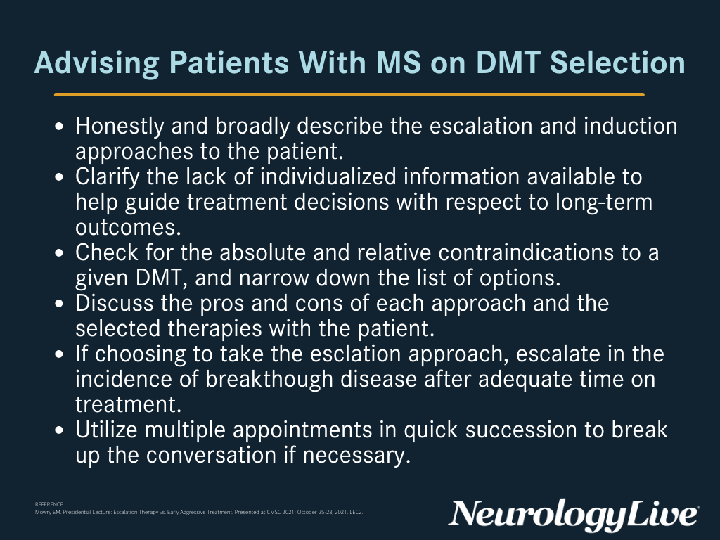 FIGURE. Advising Patients With MS on DMT Selection. Click image to enlarge.